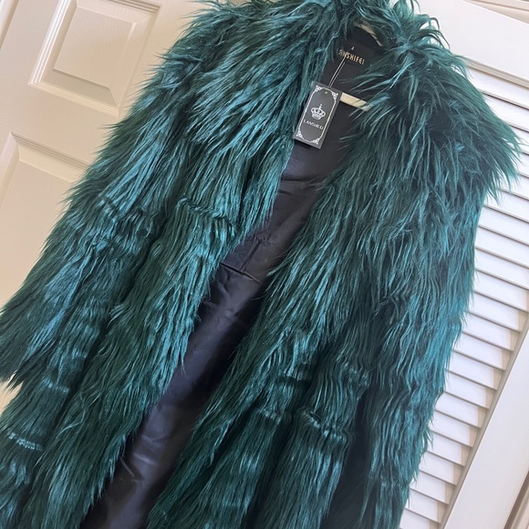 Lanshifei Jackets & Coats Dark Green Fuzzy Coat Poshmark